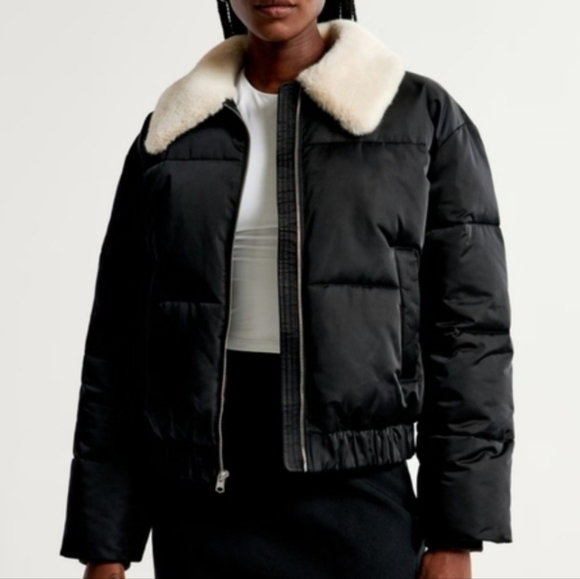 Abercrombie & Fitch Jackets & Blazers - A&F Abercrombie and Fitch Ultra Collection Faux Fur Puffer Zip-Up Jacket L